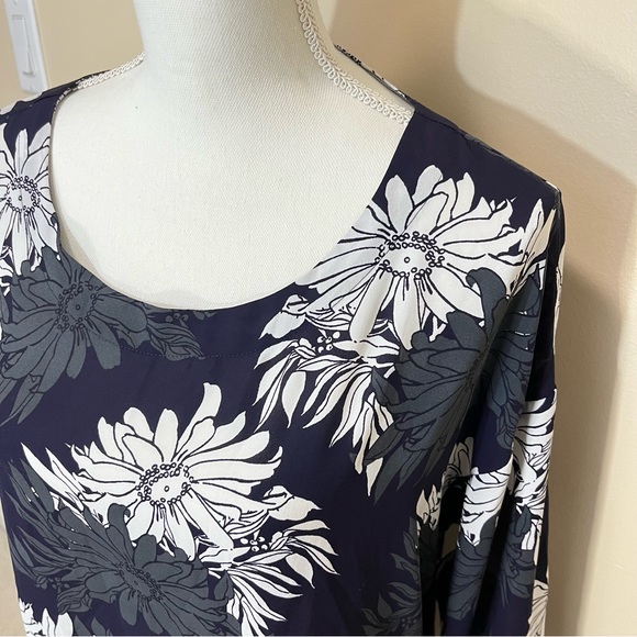 Ann Taylor Loft Purple Floral Print Blouse - Picture 2 of 11